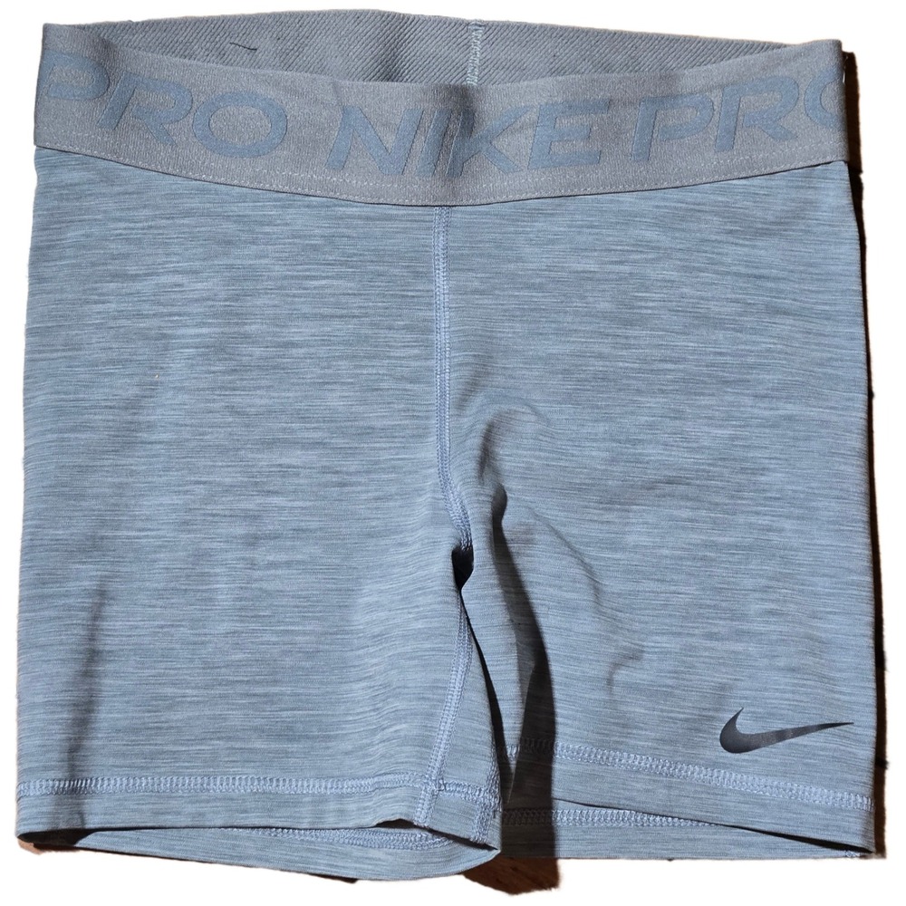 Nike Pro Dri-FIT Compression Shorts Blue Gray Heather Womens M Run Crossfit